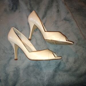 Nordstrom Ivory Peep-Toe High Heel Pumps